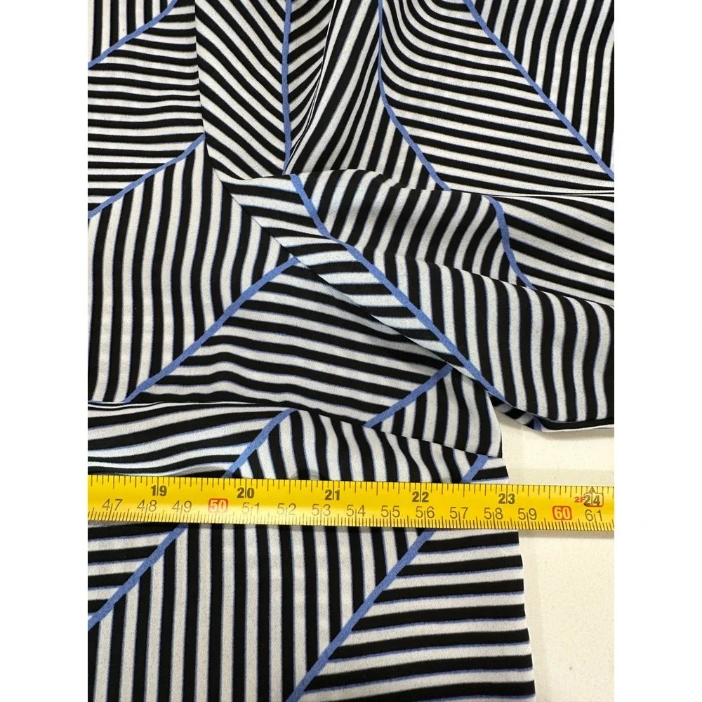 Talbots Womens Black White Blue Striped Keyhole Neck Long Sleeve Top Size L - Picture 5 of 6
